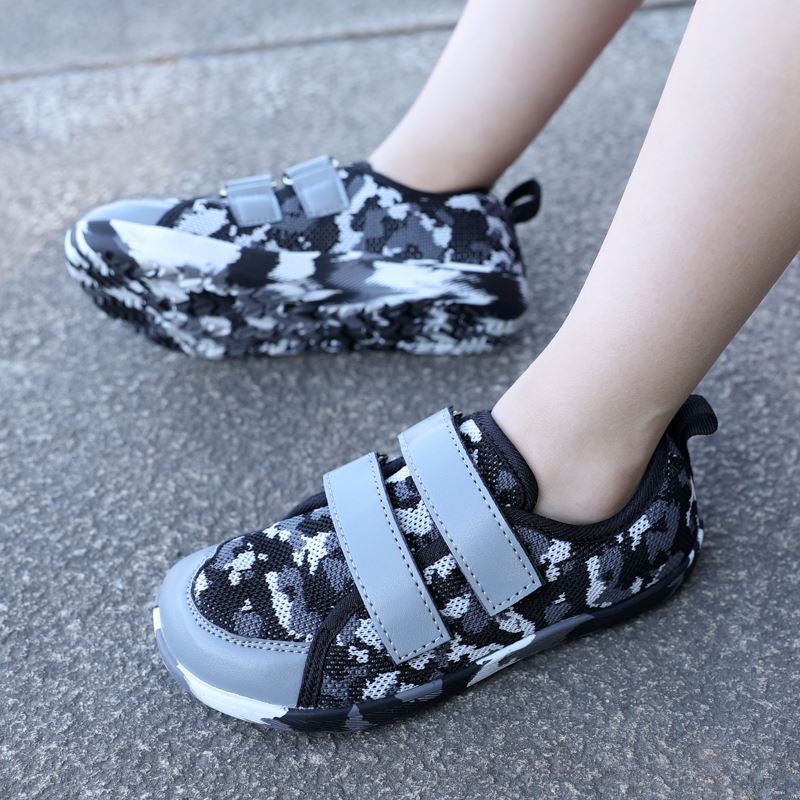 Kids Double-Strap Wide Toe Box Shoe worn, view 1