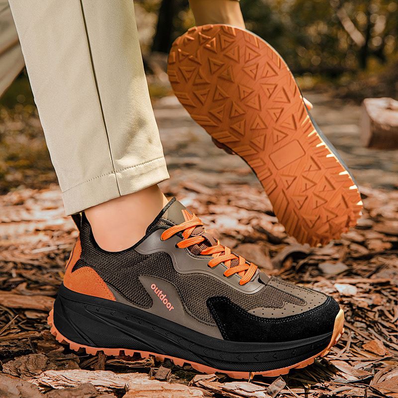 Leather Wide Toe Box Outdoor Shoe worn, view 2