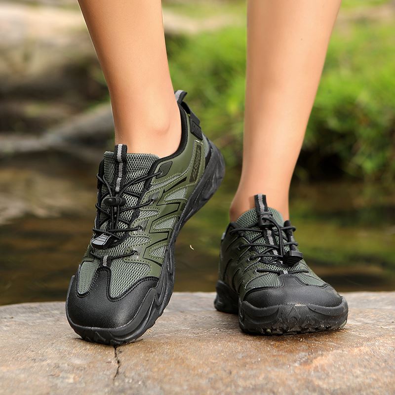 Barefoot Aqua Trail Wide Toe Box Shoe worn, view 2