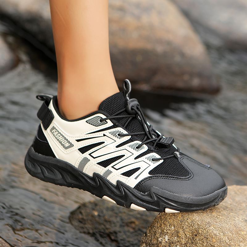 Barefoot Aqua Trail Wide Toe Box Shoe worn, view 4